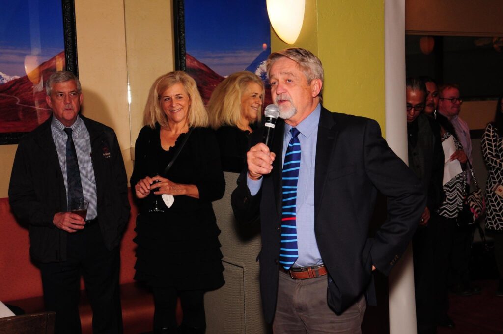 Jim Nordlund, executive director, speaking at a 2017 fundraising event