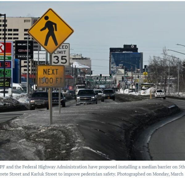 Anchorage Daily News photo of Anchorage highway median