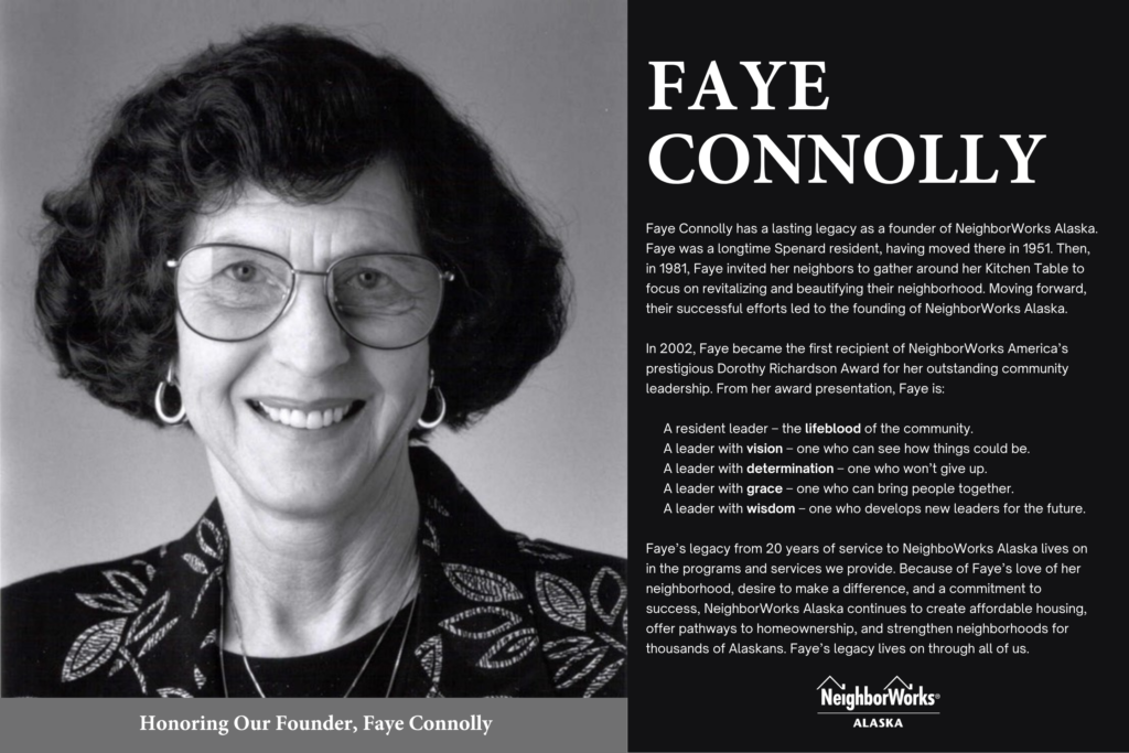 Tribute to celebrate Faye Connolly, one of our founding board members