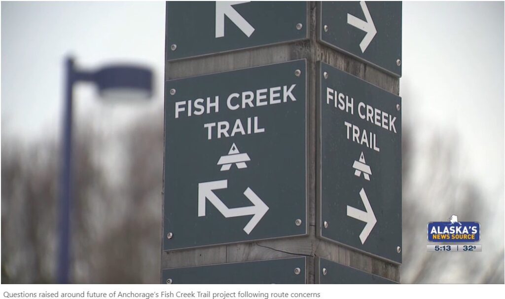 KTUU story on Fish Creek Trail Connection, 2024