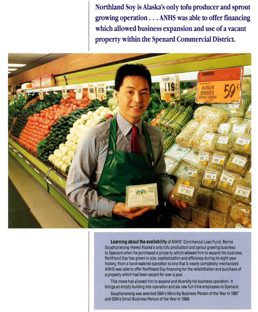 Feature of Bernie Souphanavong and his business, Northland Soy in 1987